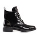 Women's lace-up boots with a flat heel black 2