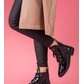 Women's lace-up boots with a flat heel black 1
