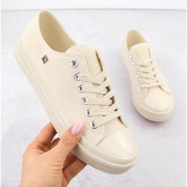 Beige women's textile sneakers Big Star NN274286 1