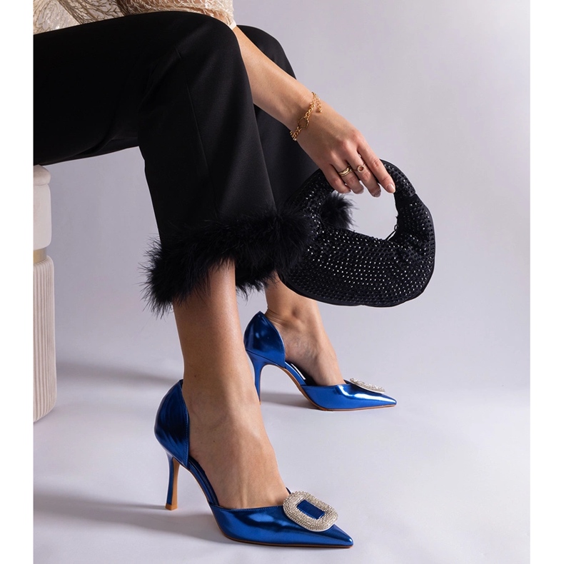 Blue pins decorated with zircons 2