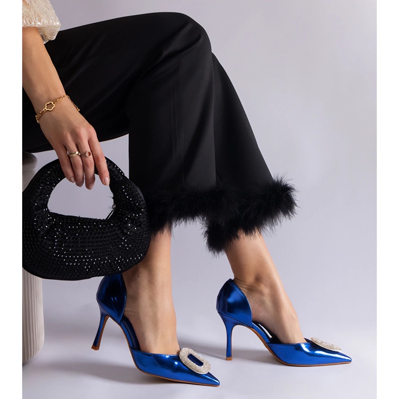 Blue pins decorated with zircons 1