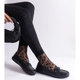 Black classic moccasins made of eco leather 2