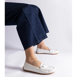 White classic moccasins made of eco leather 1