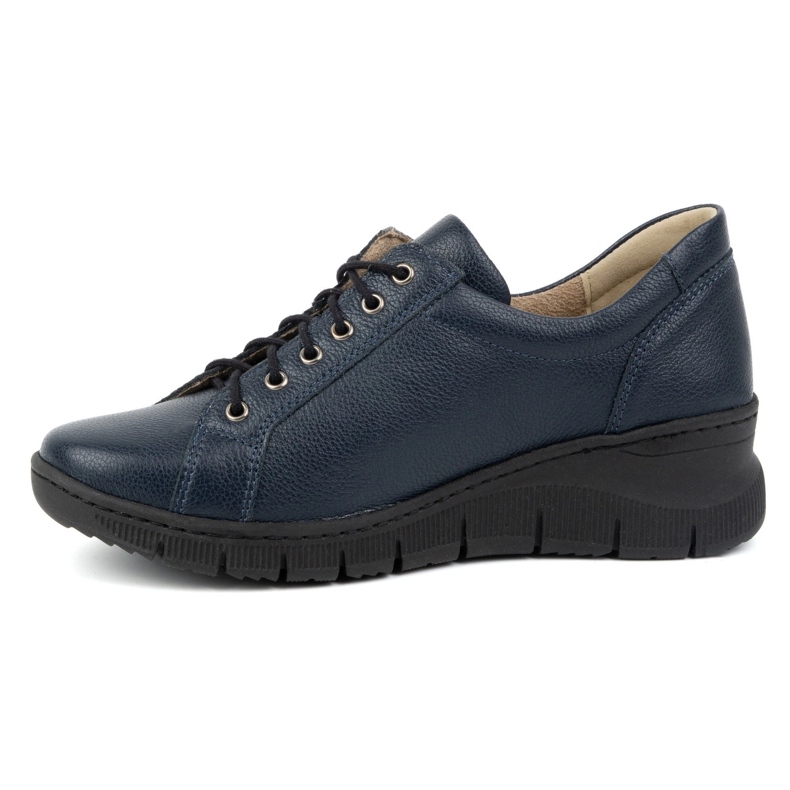Olivier Women's leather shoes with a thick sole 1236 Navy/navy blue 1