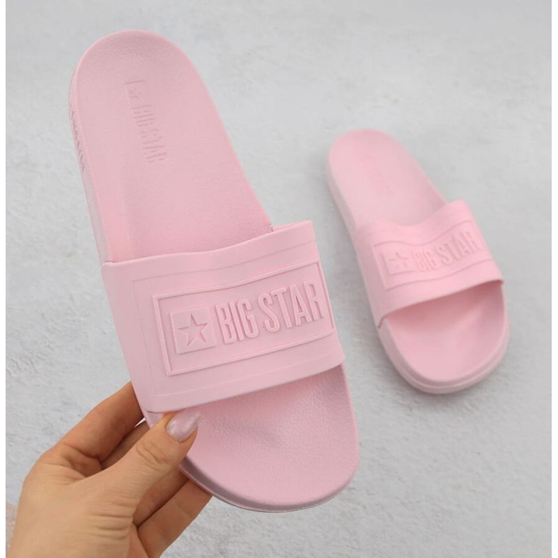 Women's flip flops for the Big Star Oo274036 pink pool 1