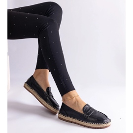 Black sliding espadrilles on the platform 1