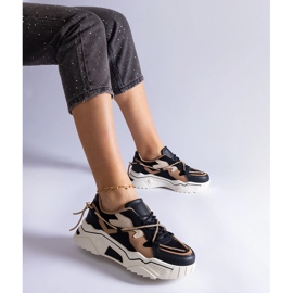 Black sneakers decorated with a zircon string 1