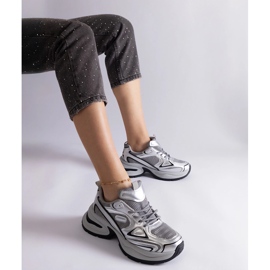 Silver sneakers with a massive sole 1 Silver sneakers with a massive sole 1