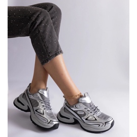 Silver sneakers with a massive sole 2 Silver sneakers with a massive sole 2