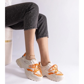 Beige women's sports sneakers 2