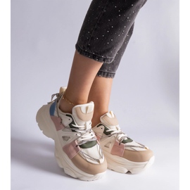 Multicolored women's sports sneakers white 2