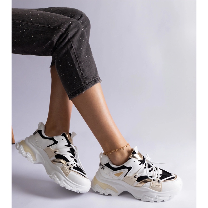 White and black sports sneakers 2