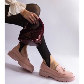 Pink eco-leather moccasins 2