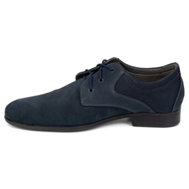 Olivier Elegant navy blue leather men's shoes - Model 4683 1