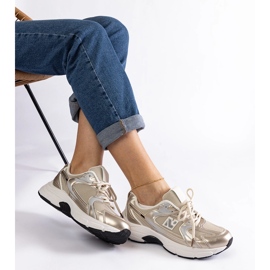 Gold classic sports sneakers golden 2