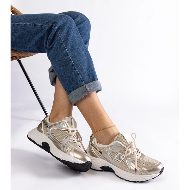 Gold classic sports sneakers golden 2