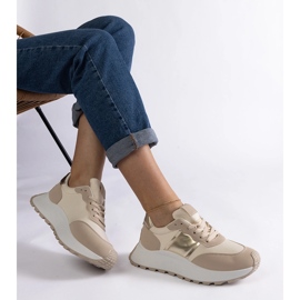 Beige platform sneakers 2