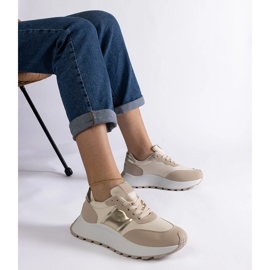 Beige platform sneakers 1