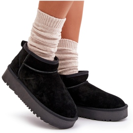 Women's suede snow boots on the platform black 4 Women's suede snow boots on the platform black 4