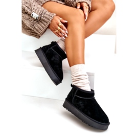 Women's suede snow boots on the platform black 3 Women's suede snow boots on the platform black 3