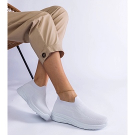 White slip-on sports sneakers 1