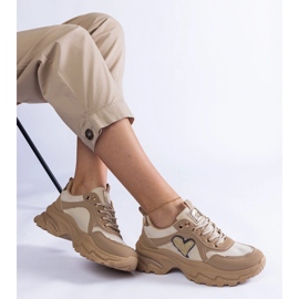 Brown platform sneakers with a heart 1 Brown platform sneakers with a heart 1