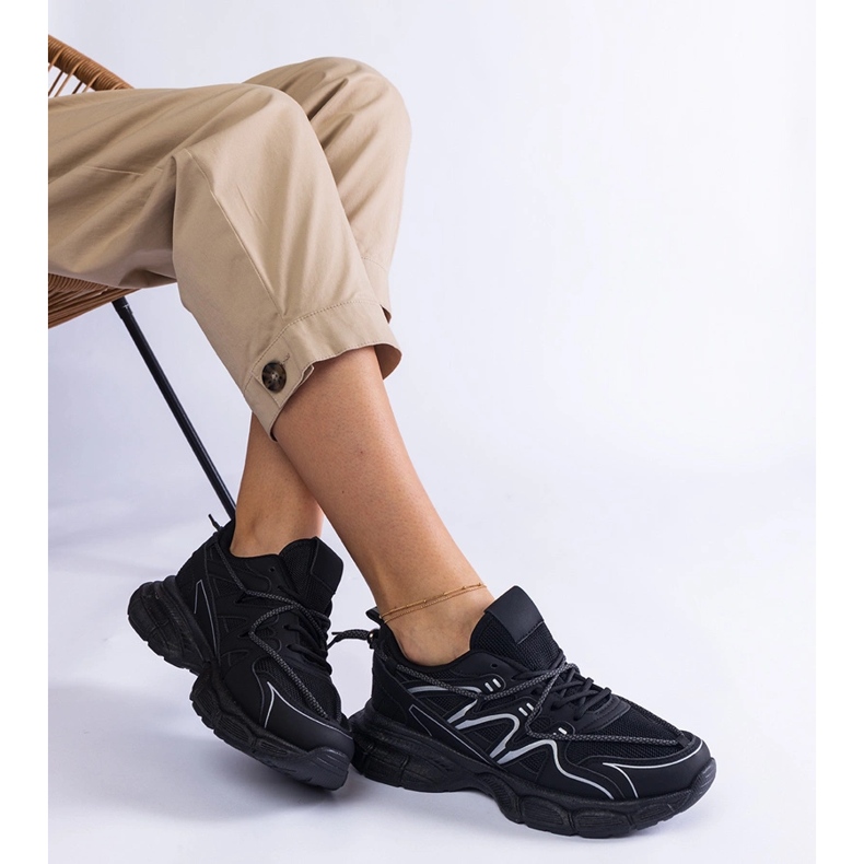 Black women's sneakers on a massive sole 2