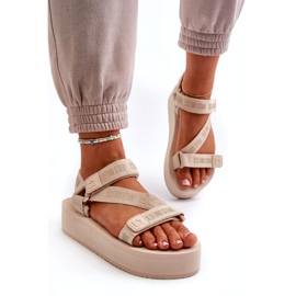 Women's sandals on the platform Big Star NN274A528 beige 2