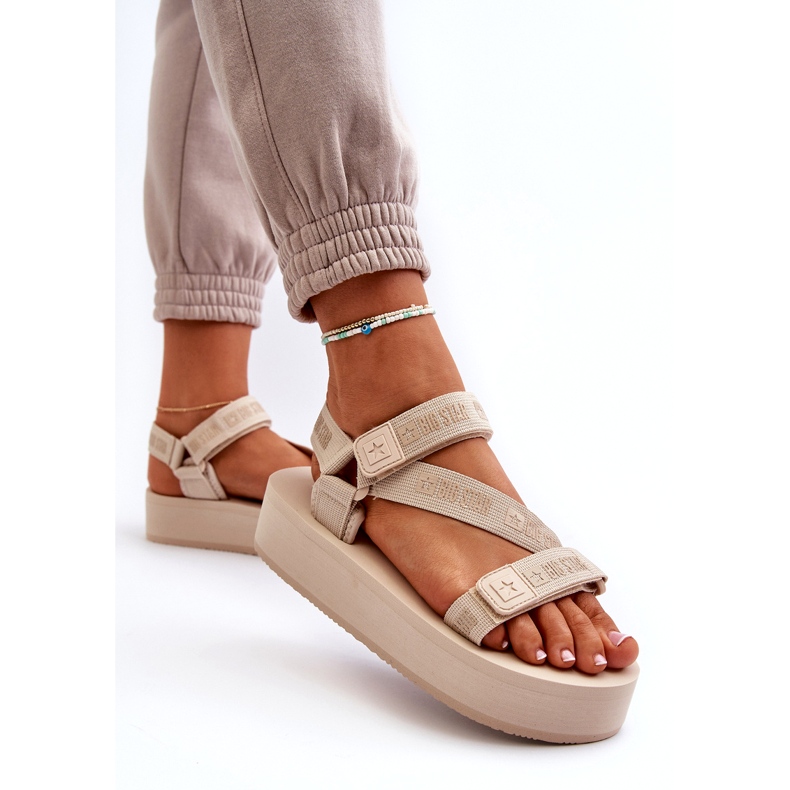 Women's sandals on the platform Big Star NN274A528 beige 3