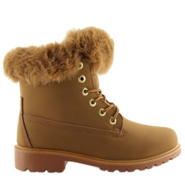 Timber boots with camel fur 58-177 camel brown multicolored 1