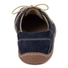 Olivier Women's barefoot minimalist leather shoes 1082 navy nubuk blue 4