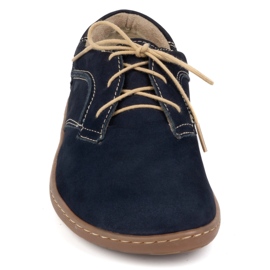 Olivier Women's barefoot minimalist leather shoes 1082 navy nubuk blue 6