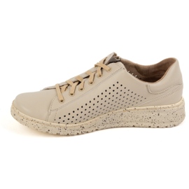 WASAK Women's shoes, openwork leather sneakers 0720PW, beige 1