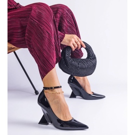 Black patent leather wedge pumps 2