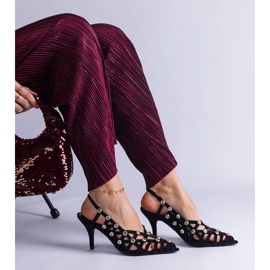 Black sandals braided with stones 2 Black sandals braided with stones 2