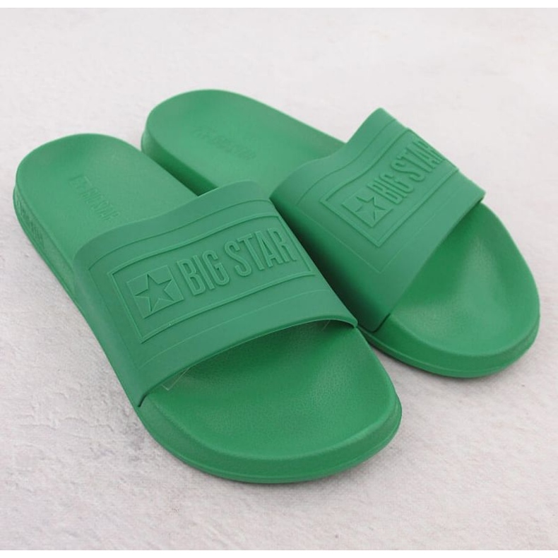 Big star nn174650 men's water flip -flops green 2
