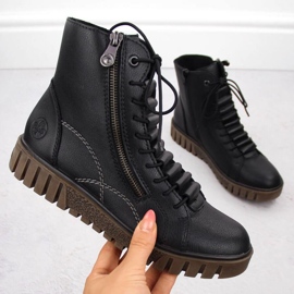 Women's Rieker Leather Boots Y3410-00 black 1