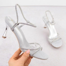 Sandals with zircons Potocki W LE20326 WOL282B 1