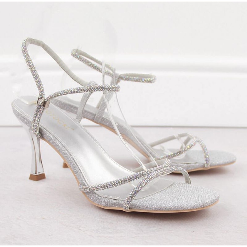 Sandals with zircons Potocki W LE20326 WOL282B 2