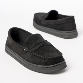 Women's black suede loafers 1 Women's black suede loafers 1