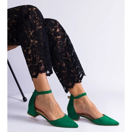 Green pumps on a low post 1