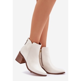Bots on the post Natural leather Zazoo 3673 White 1