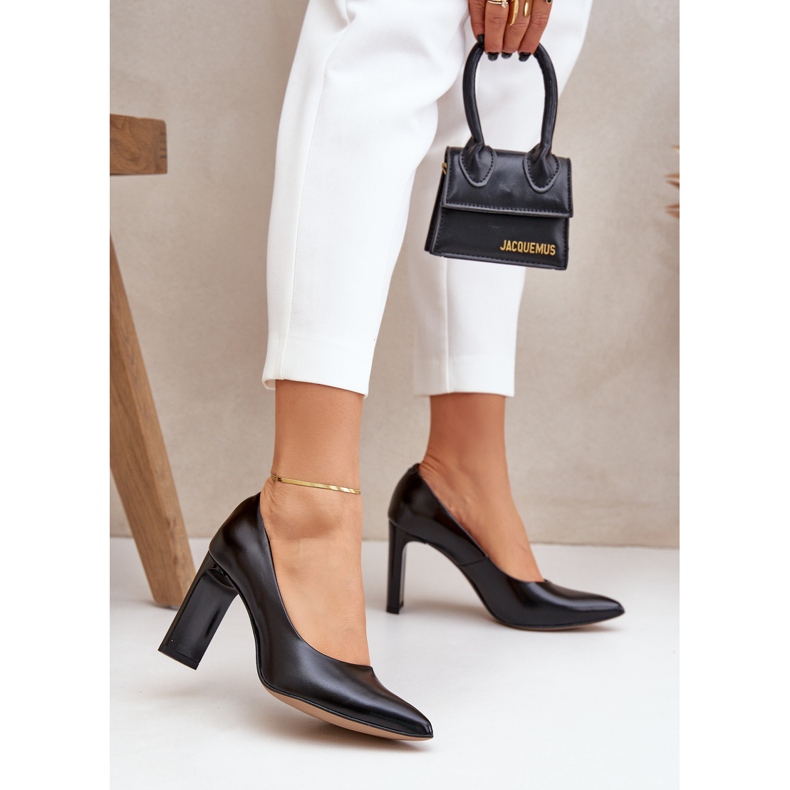 Lewski Shoes Elegant pumps made of natural leather on the Lewski post 2659/2043 black 2