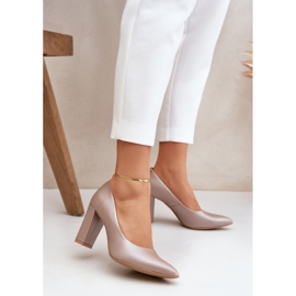 Satin pumps Lewski Shoes 2453 beige 2