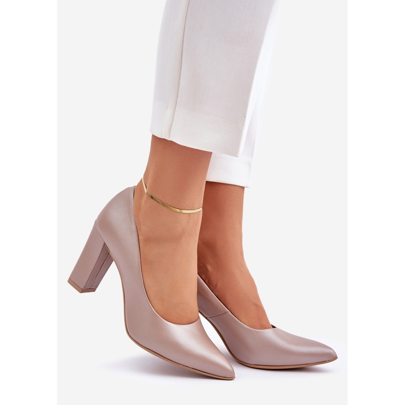 Satin pumps Lewski Shoes 2453 beige 1