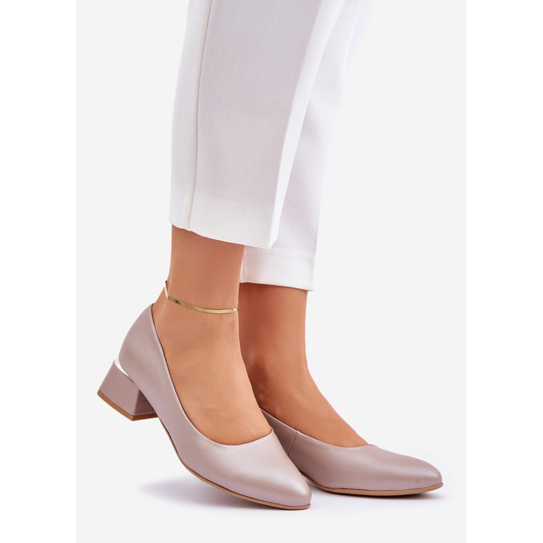 Lewski Shoes Lewski leather pumps 3118 dark beige 1