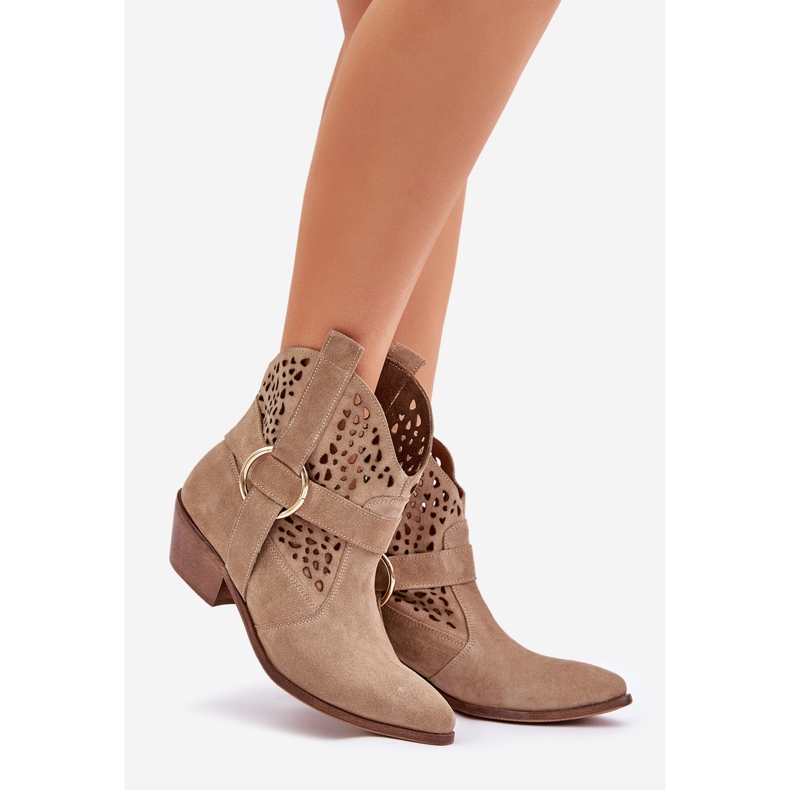 Zazoo 2994 beige openwork cowboy boots 1 Zazoo 2994 beige openwork cowboy boots 1