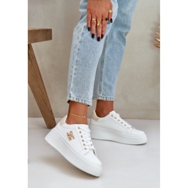Women's Platform Sneakers, White 2