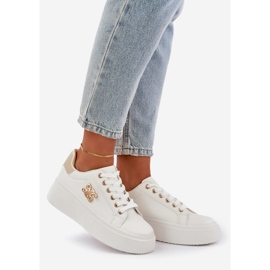 Women's Platform Sneakers, White 1