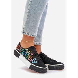 Women's sneakers in black hearts 1